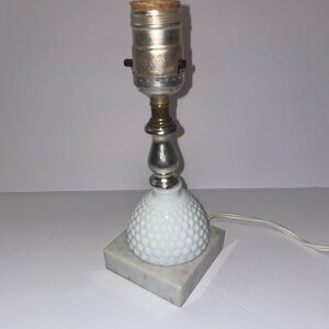 White Hobnail Table Lamp